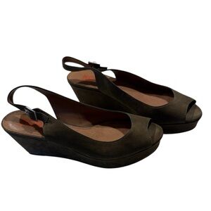 Michael Kors Brown Suede Wedge Sandals.  8M